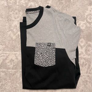 Jordan Black and Gray Pocket Tee Size XL